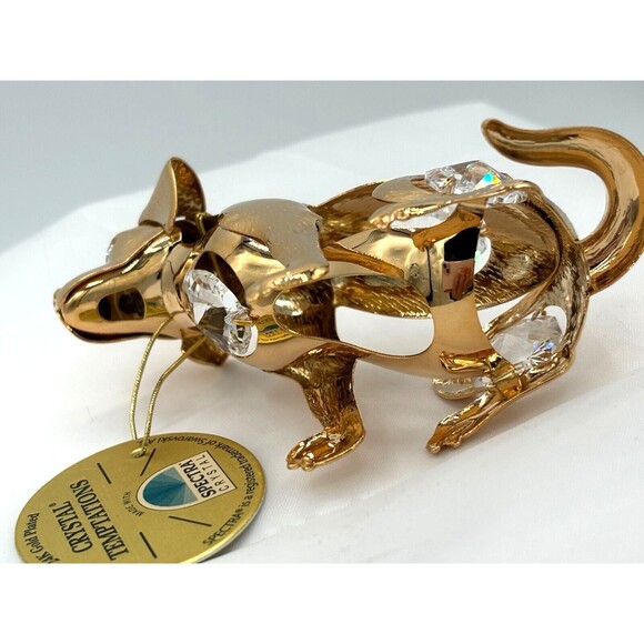 Swarovski Crystal Temptations 24K Plated Gold Dog Crystal Figurine Ornament NWT - Picture 5 of 16